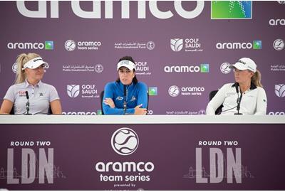 Georgia Hall and Bronte Law were questioned at the Aramco Series London event at Centurion