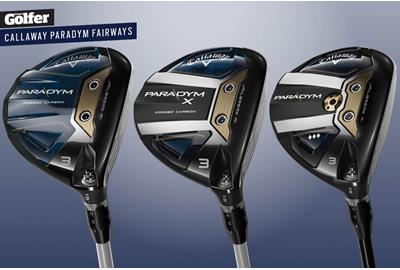 Callaway Paradym, Paradym X, and Paradym Triple Diamond fairway woods.