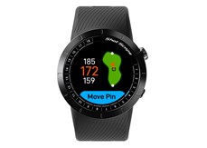 Shot Scope X5 GPS watch with green view.