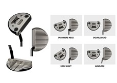 The PXG Battle Ready 2 Hercules putter in the play position and shwoing the varying amount of toe hangs