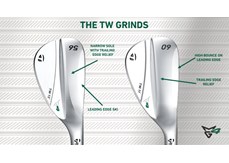 A graphic showing how the Tiger Woods MG4 sole grind is different