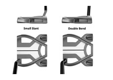 The TaylorMade Spider Tour Series putters at address with both a small slant hosel and double bend shaft