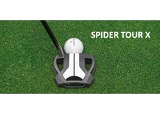 The TaylorMade Spider Tour Series X putter on a green with a golf ball