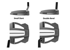 The TaylorMade Spider Tour Series Z putter with both a small slant and double bend hosel at address