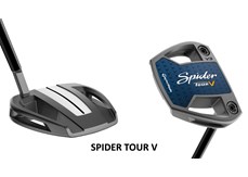 Hero shots of the crown and sole of the TaylorMade Spider Tour Series V putter