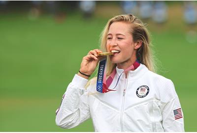 Nelly Korda with her Olympic gold medal