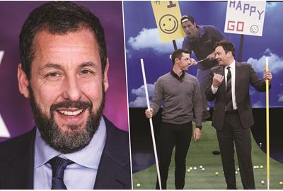 Rory McIlroy, pictured doing a Happy Gilmore putting challenge with Jimmy Fallon, could appear in Happy Gilmore 2, where Adam Sandler will reprise his role.