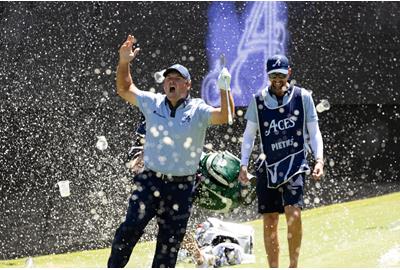 Patrick Reed had a hole-in-one on the famous Watering Hole at LIV Golf Adelaide