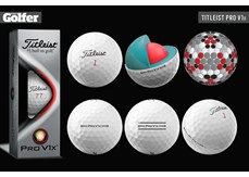 The Titleist Pro V1x 2021 golf ball.