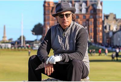 Andy Garcia poses on the Swilcan Bridge at St Andrews.