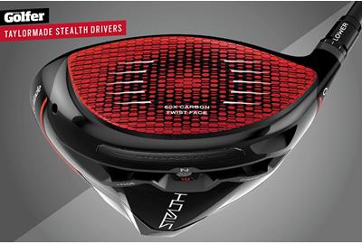 The new TaylorMade Stealth drivers have a red carbon-fibre face.